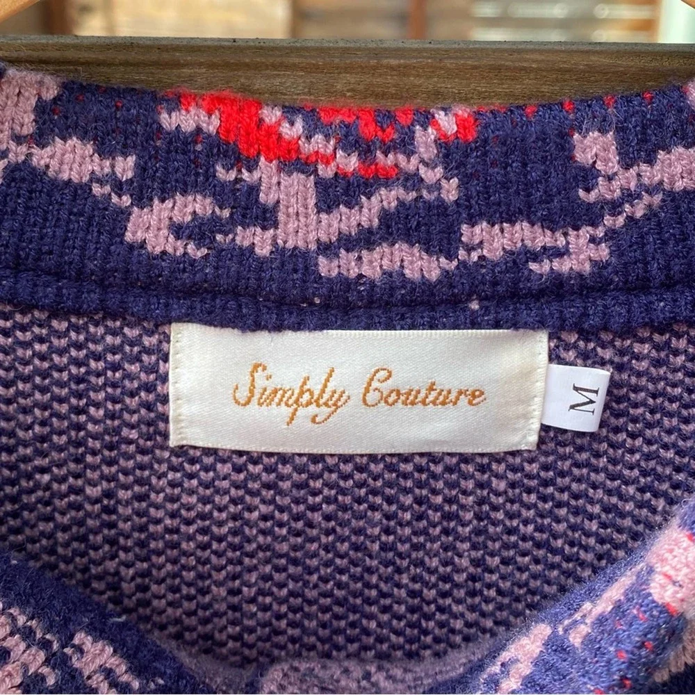 Simply Couture Navy Floral Sweater Jacket - M - Picture 6 of 6